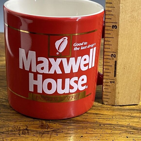 1980's Instant Maxwell House Coffee Cup Mug 8oz‎ Red Made In England - Picture 6 of 8